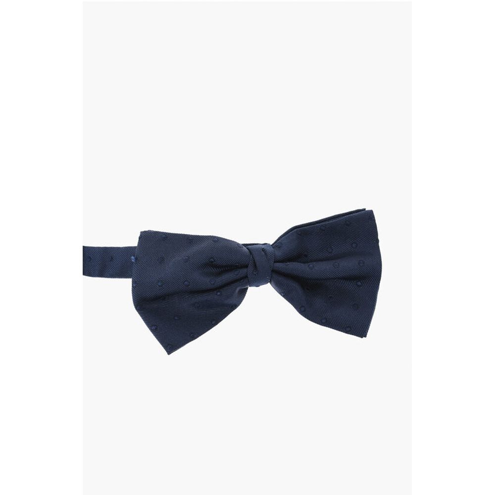 Corneliani Polka Dot Jacquard Silk Bow Tie