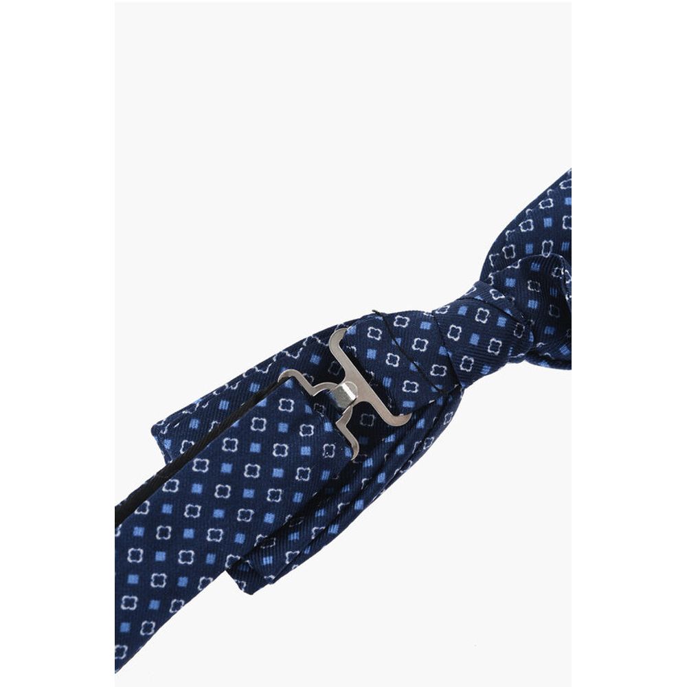 Corneliani CC COLLECTION Geometric Patterned Silk Bow Tie - Image 3