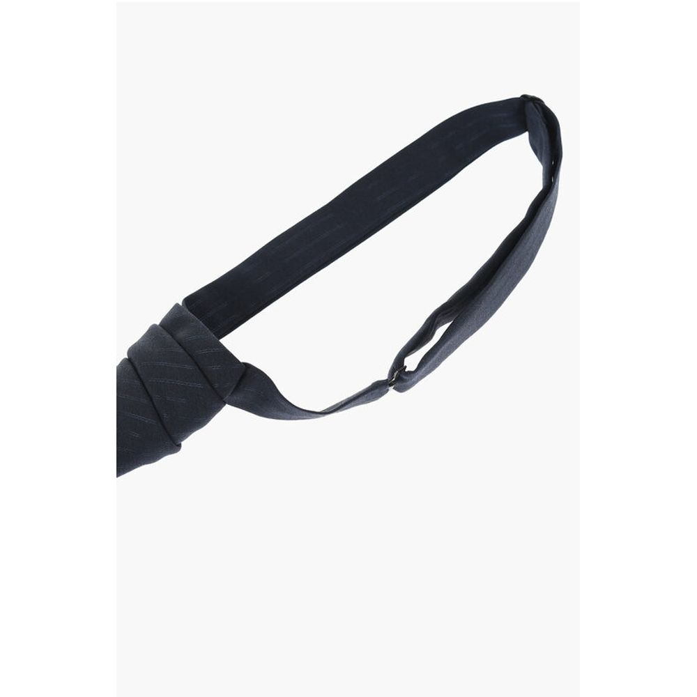 Corneliani Ton-Sur-Ton Striped Silk Ascot Tie - Image 3