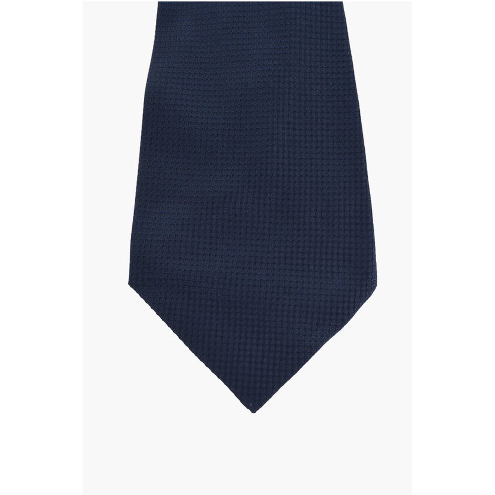 Corneliani Ton-Sur-Ton Checkered Silk Ascot Tie - Image 2