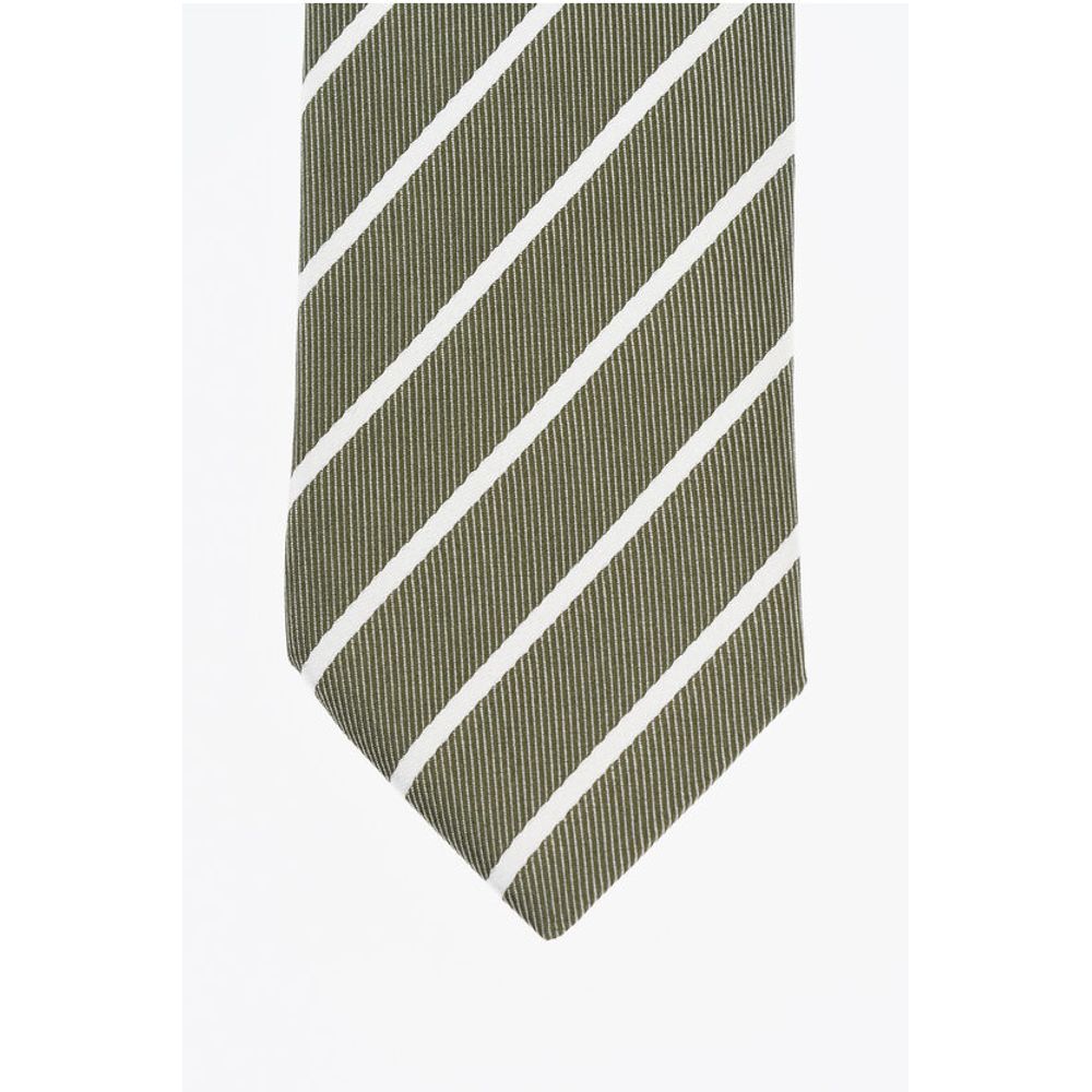 Corneliani CC COLLECTION Oblique Striped Silk Tie - Image 2