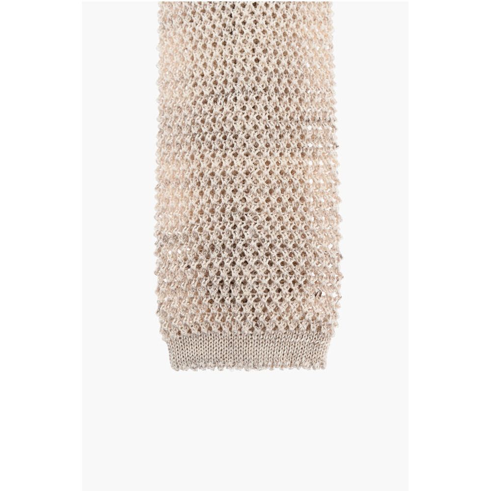 Corneliani Crochet Linen Blend Tie - Image 2