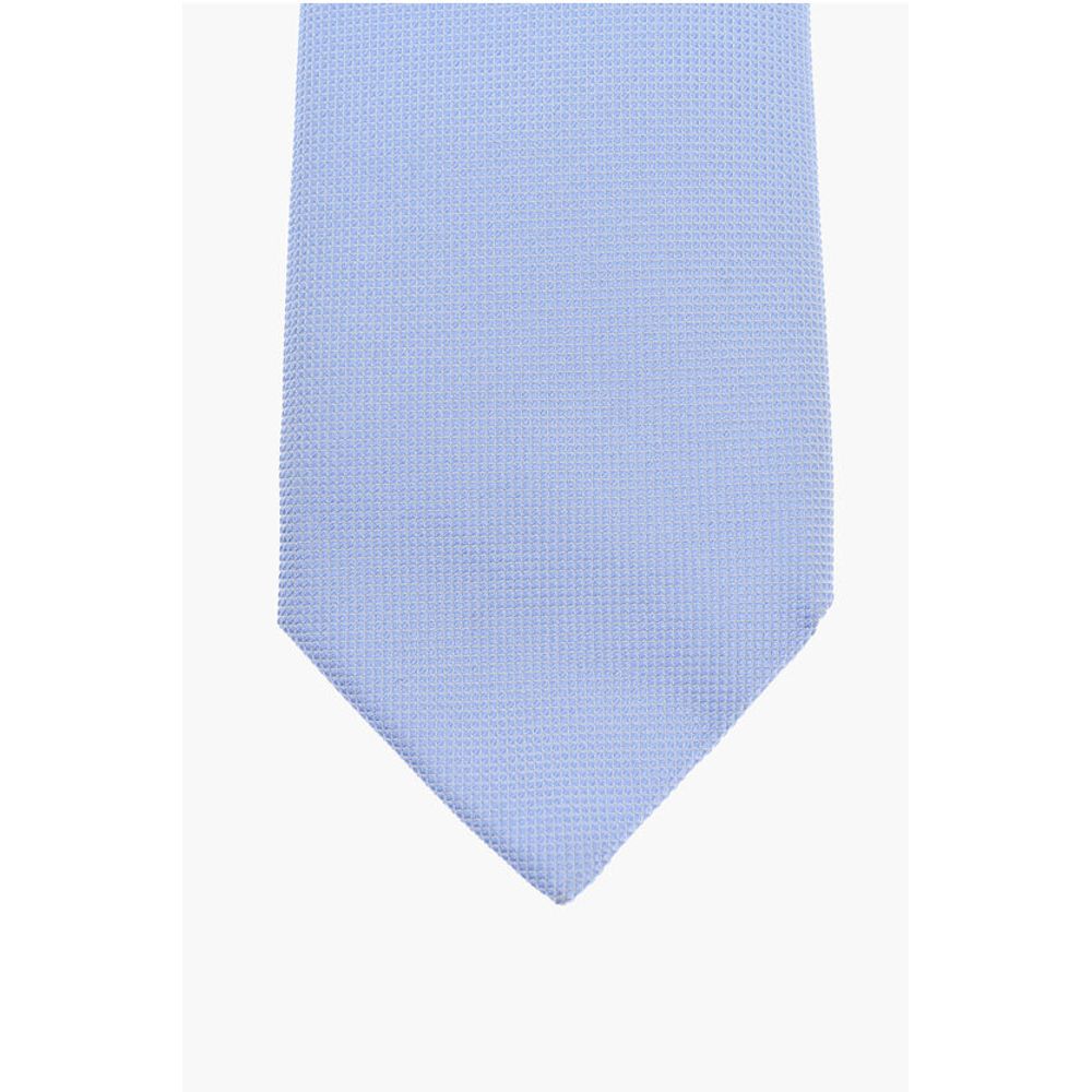 Corneliani Pin Check Jacquard Silk Tie - Image 2