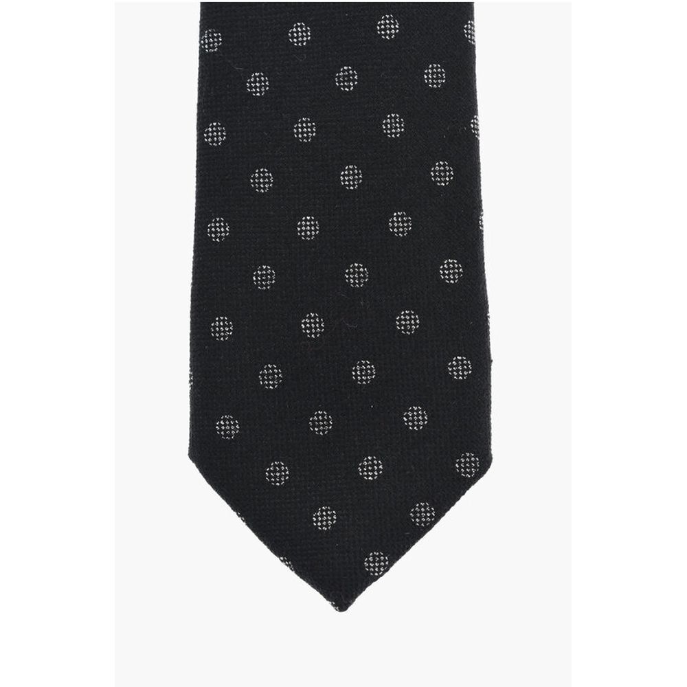 Corneliani CC COLLECTION Polka Dot Wool Blend Tie - Image 2