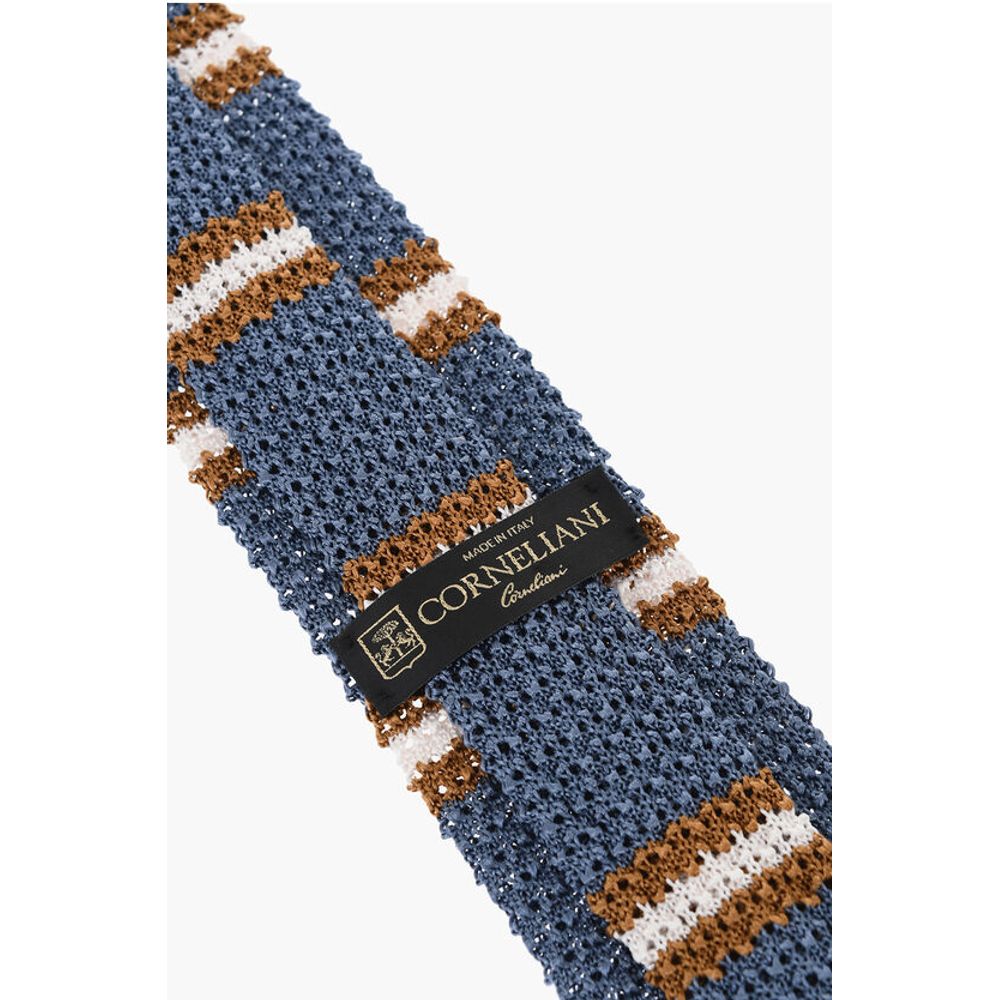 Corneliani Balanced Stripe Knitted Silk Tie - Image 6
