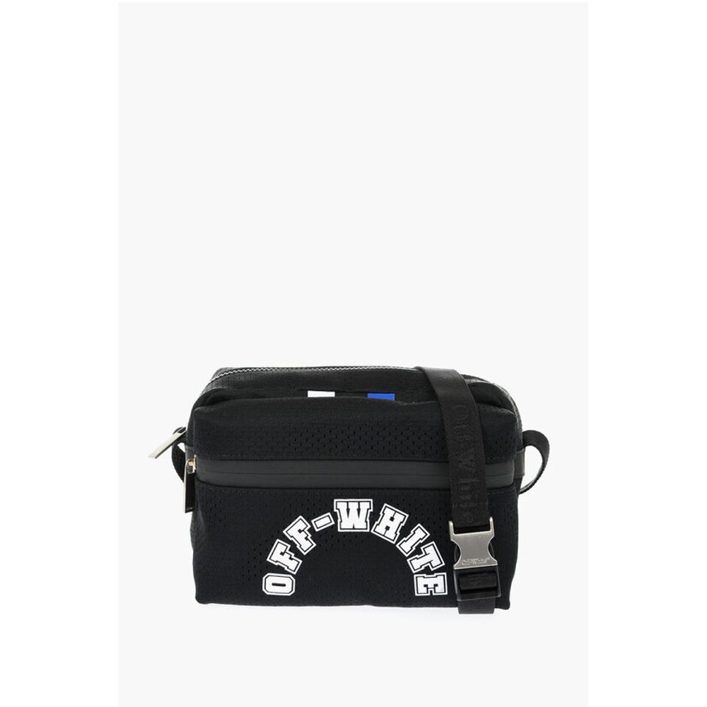 Off-White Perforated Nylon Camera Bag with Printed Logo