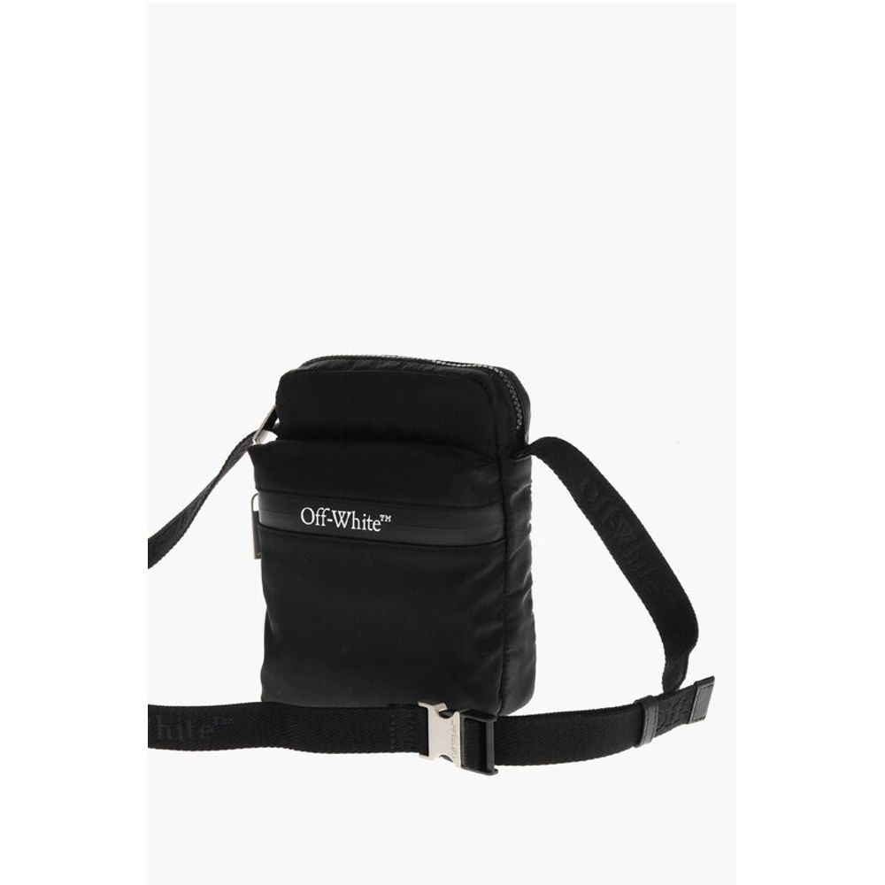Off-White Nylon Crossbody Bag with Contrasting Logo - Image 3