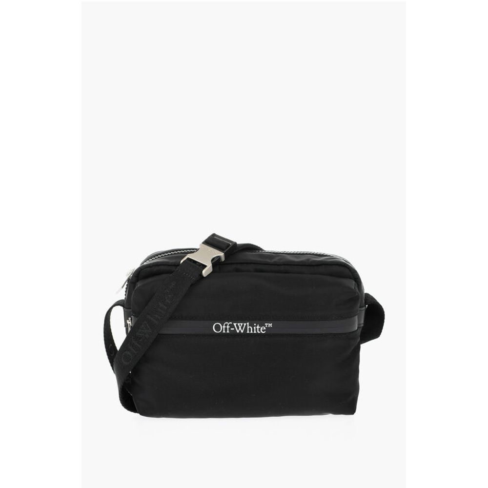 Off-White Solid Color Nylon Camera Bag