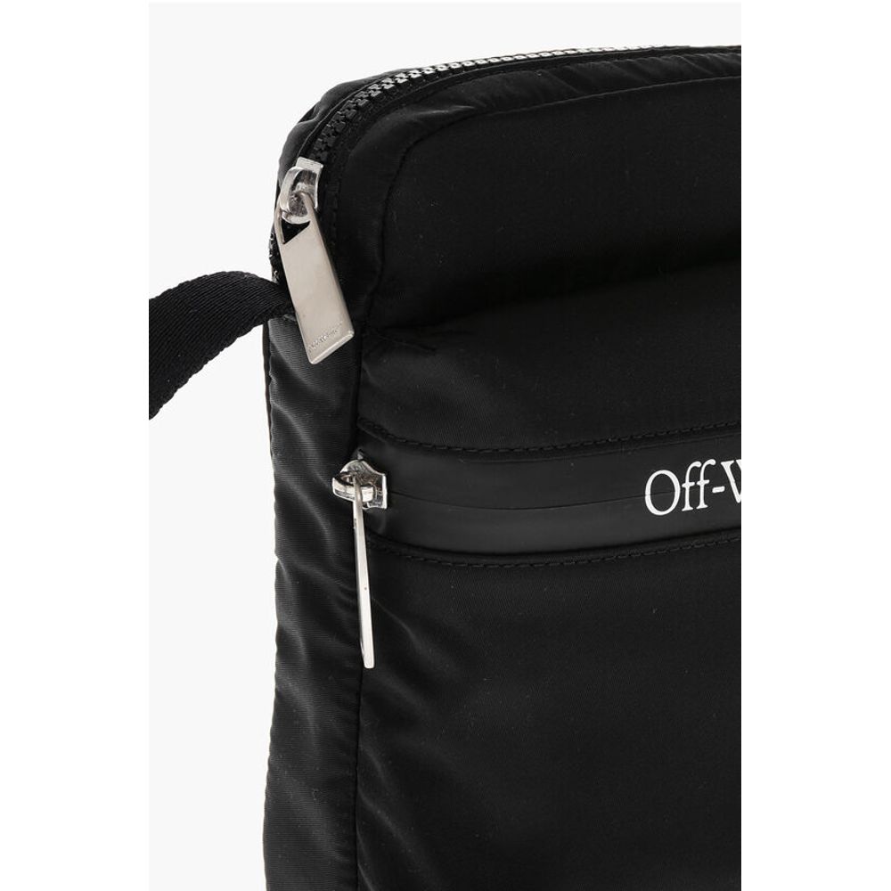 Off-White Nylon Crossbody Bag with Contrasting Logo - Image 4