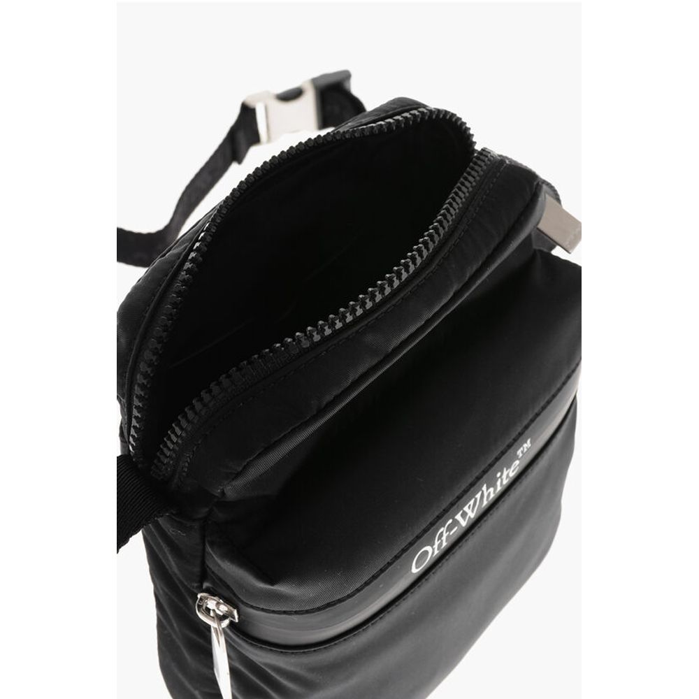 Off-White Nylon Crossbody Bag with Contrasting Logo - Image 5