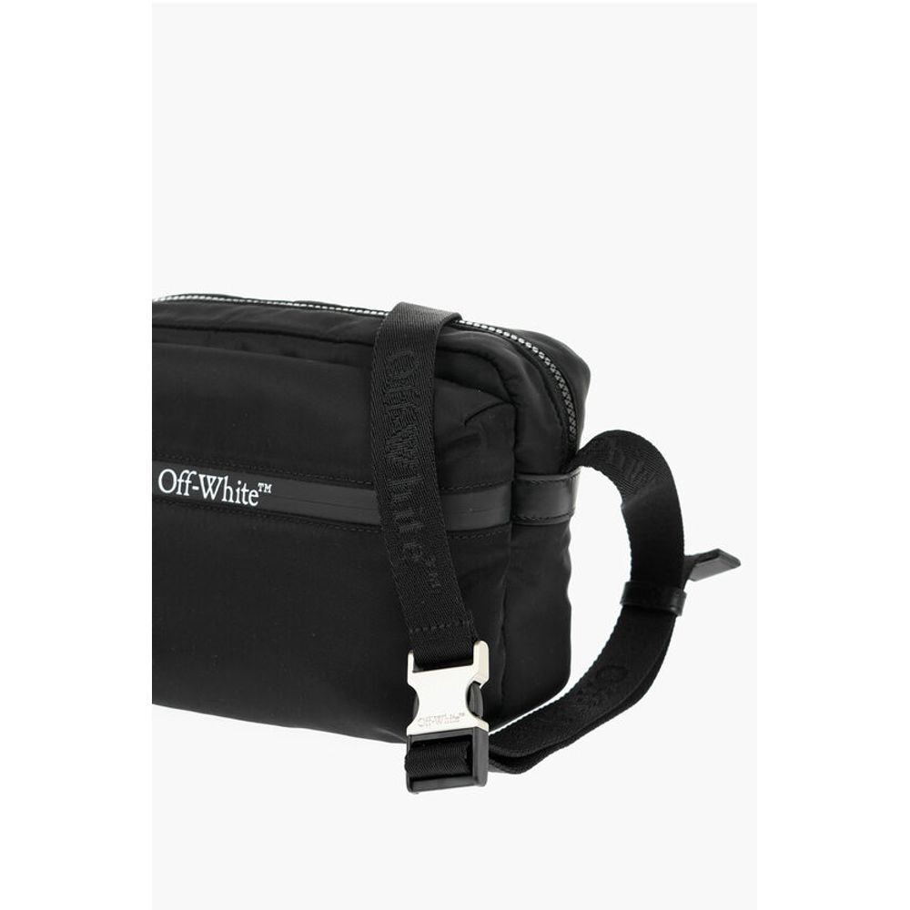Off-White Solid Color Nylon Camera Bag - Image 3