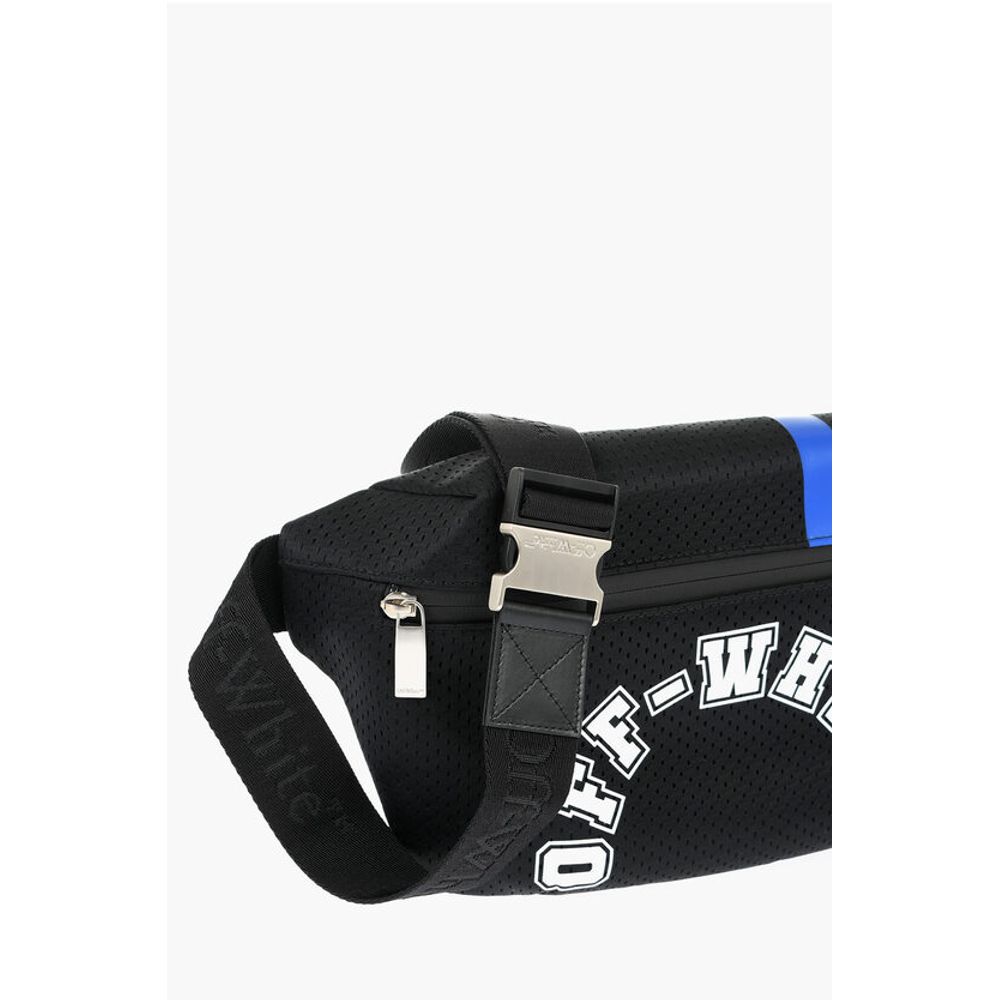 Off-White Perforated Nylon Bum Bag with Contrasting Details - Image 3