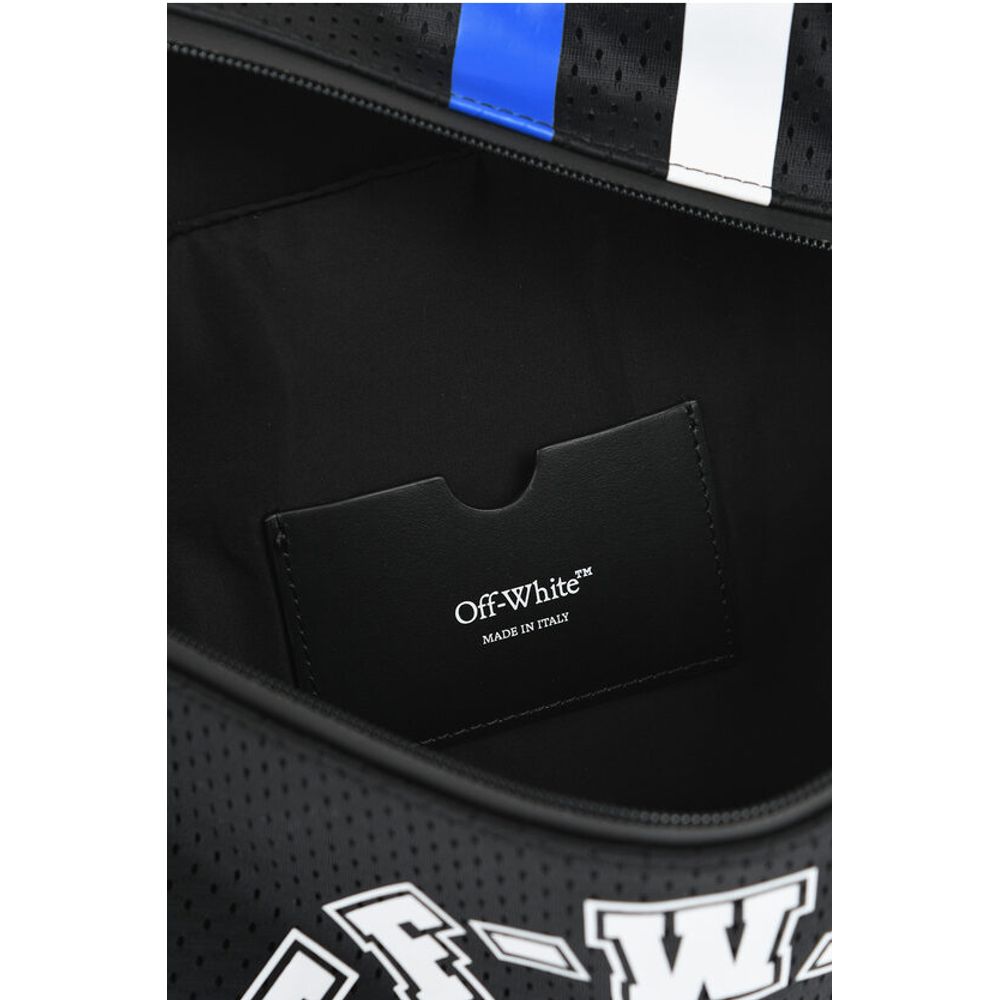 Off-White Perforated Nylon Bum Bag with Contrasting Details - Image 4