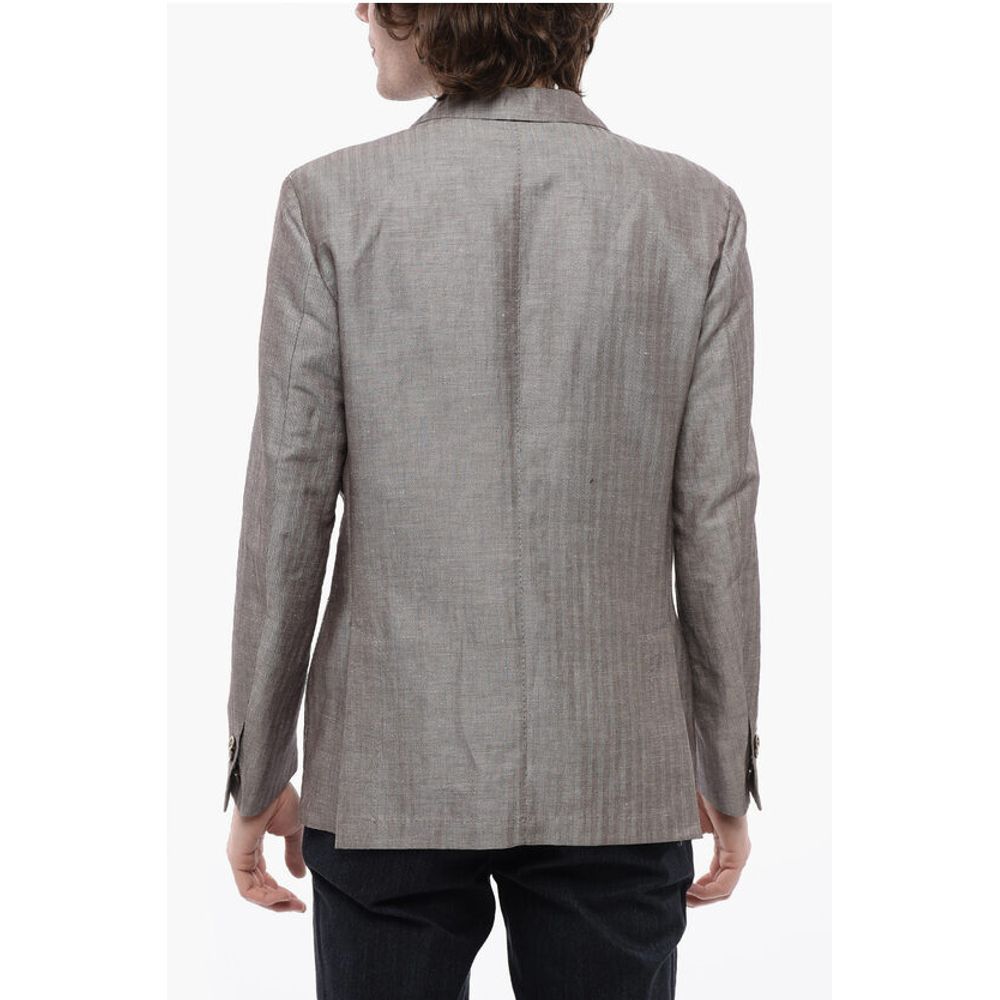 Corneliani ID Herringbone Hemp Blend Blazer - Image 2