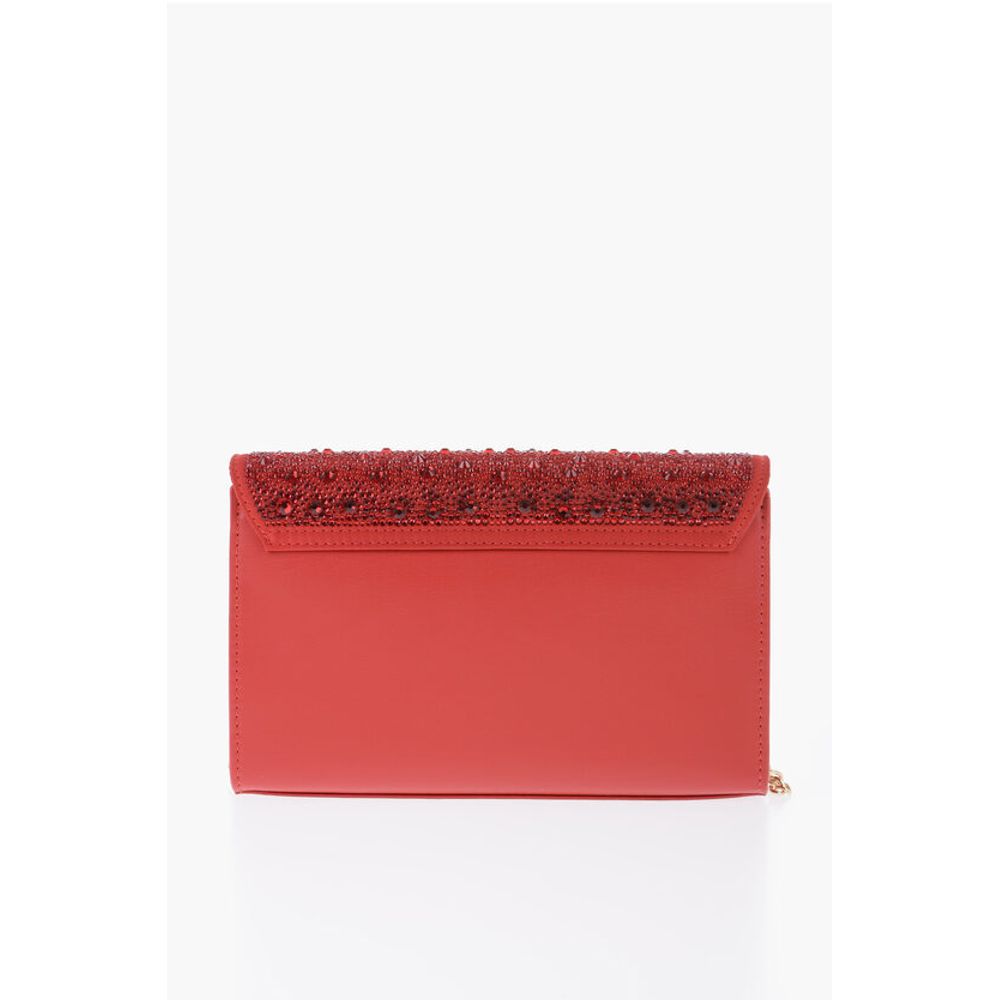 Moschino LOVE Faux Leather Crossbody Bag Embellished with Rhinestones - Image 2