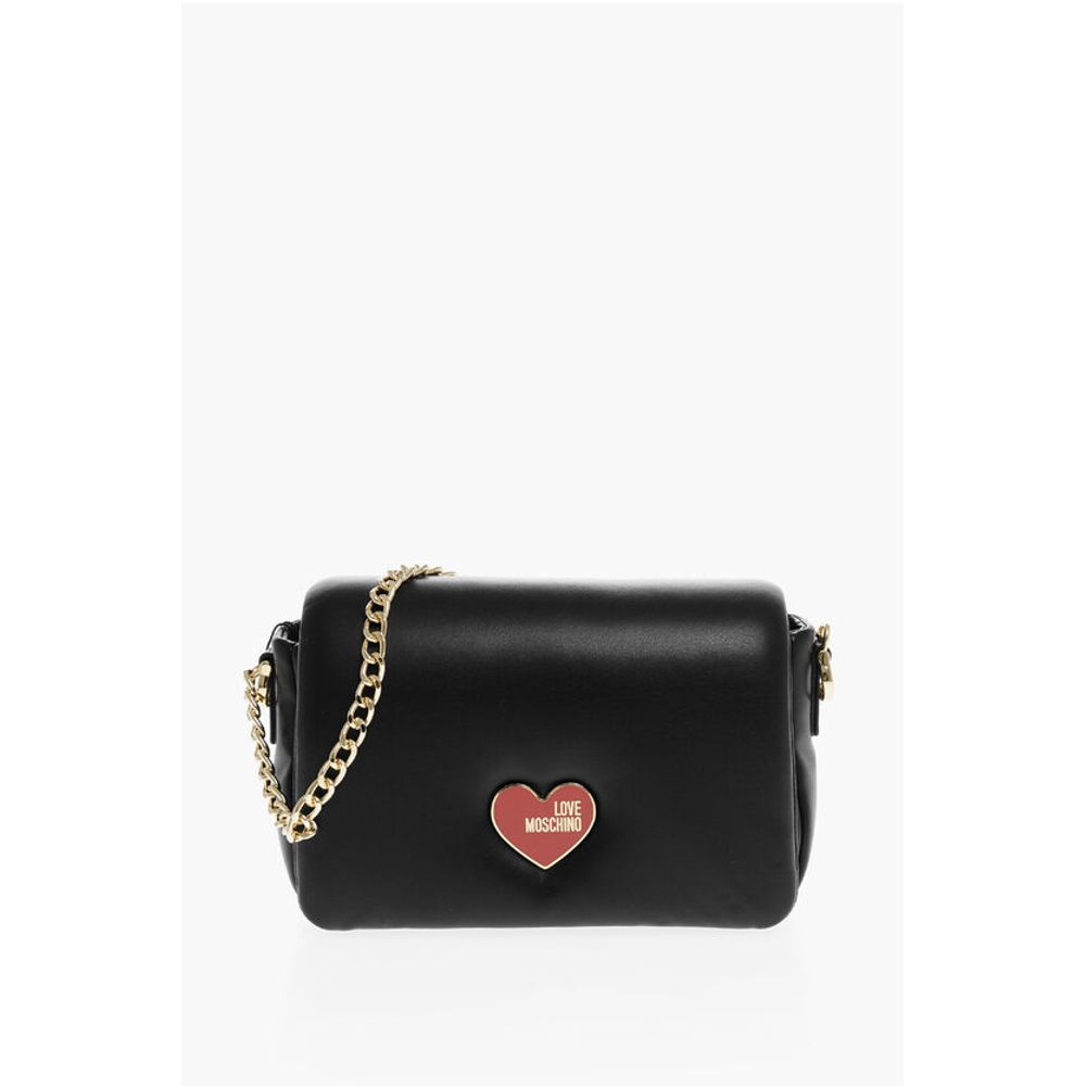 Moschino LOVE Faux Leather Crossbody Bag with Golden Chain