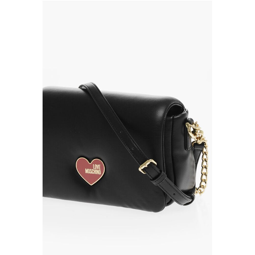 Moschino LOVE Faux Leather Crossbody Bag with Golden Chain - Image 3