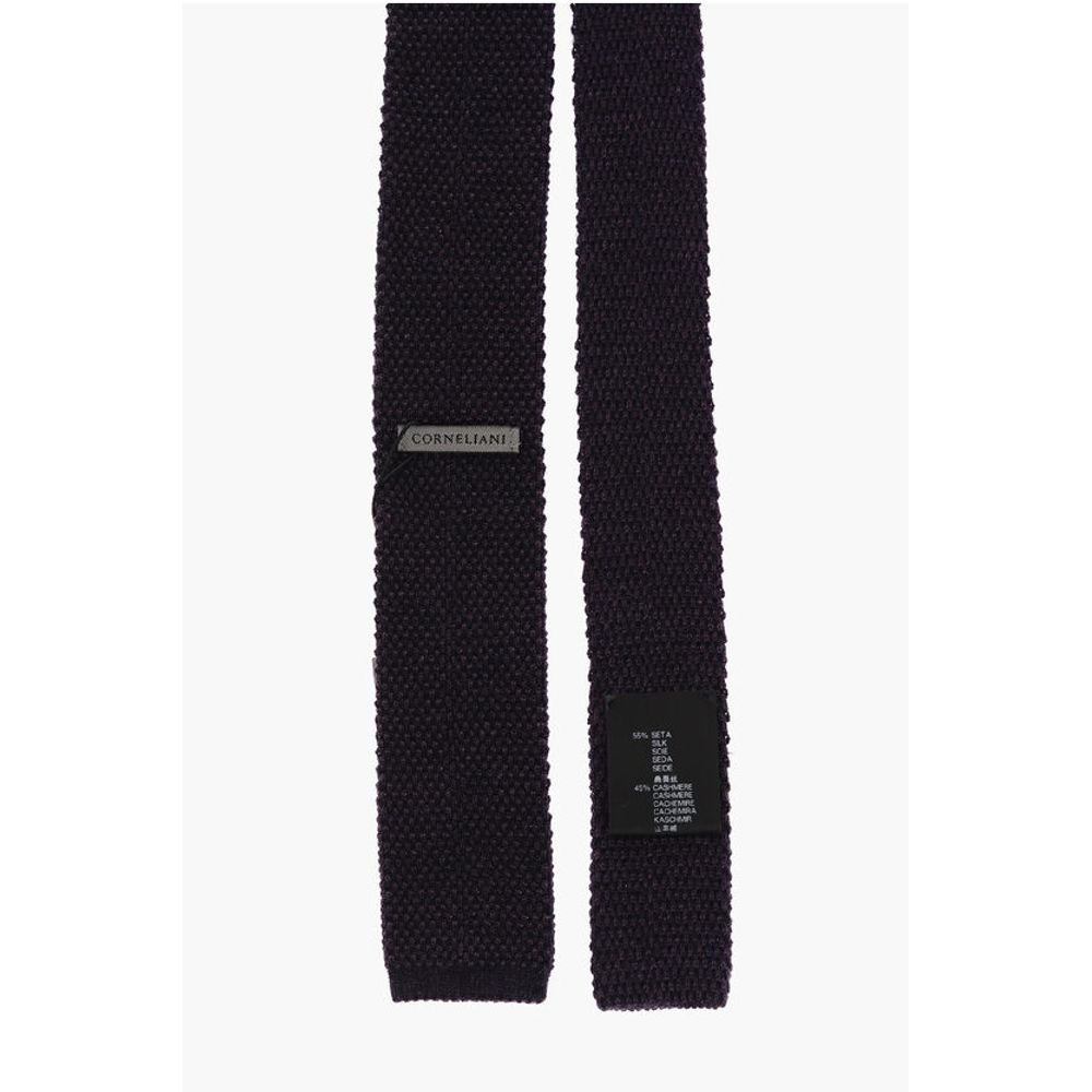 Corneliani Solid Color Silk and Cashmere Tie - Image 3