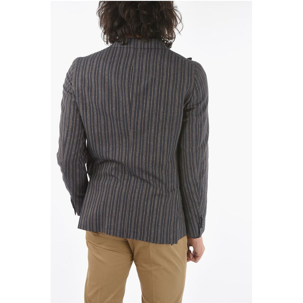 Corneliani CC COLLECTION unbalanced striped REWARD peak lapel patch poc - Image 2