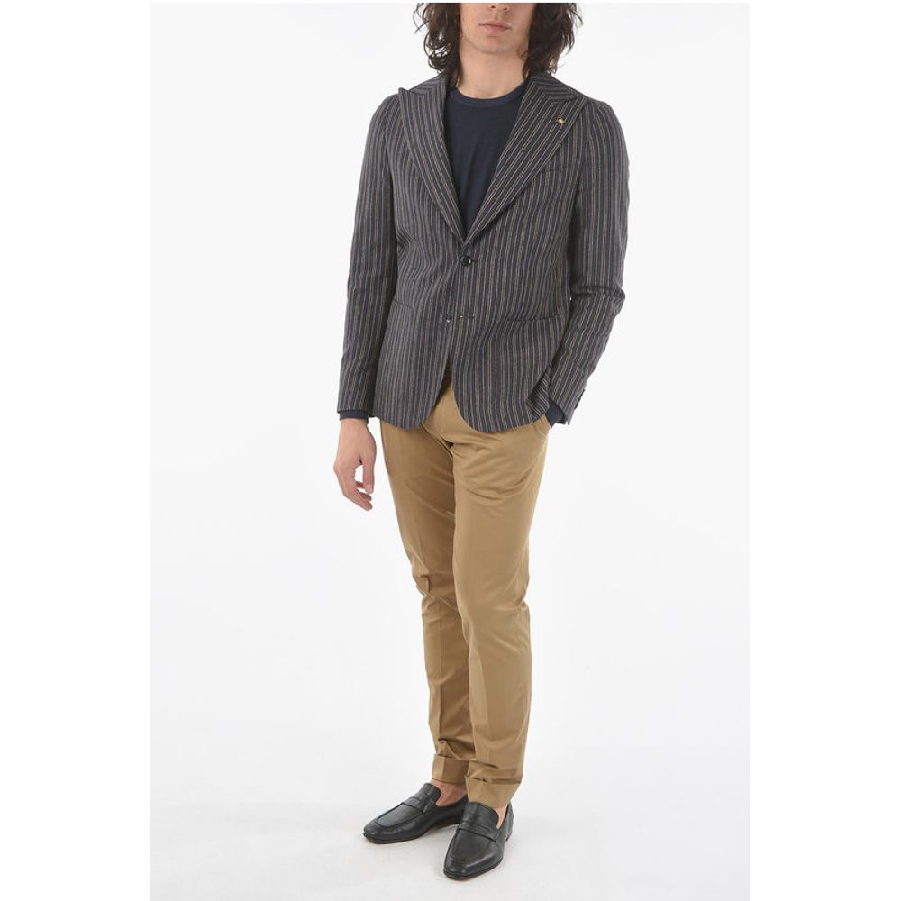 Corneliani CC COLLECTION unbalanced striped REWARD peak lapel patch poc - Image 4