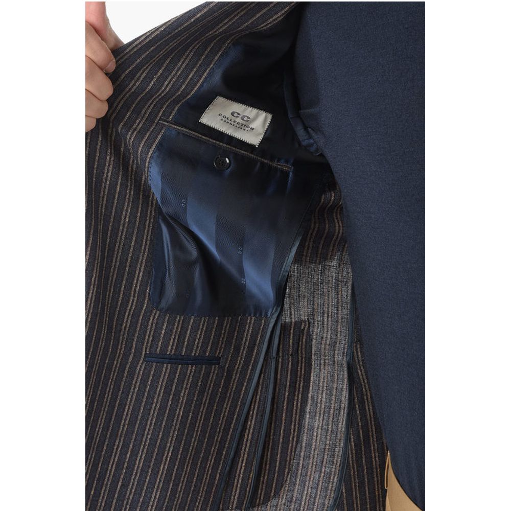 Corneliani CC COLLECTION unbalanced striped REWARD peak lapel patch poc - Image 5