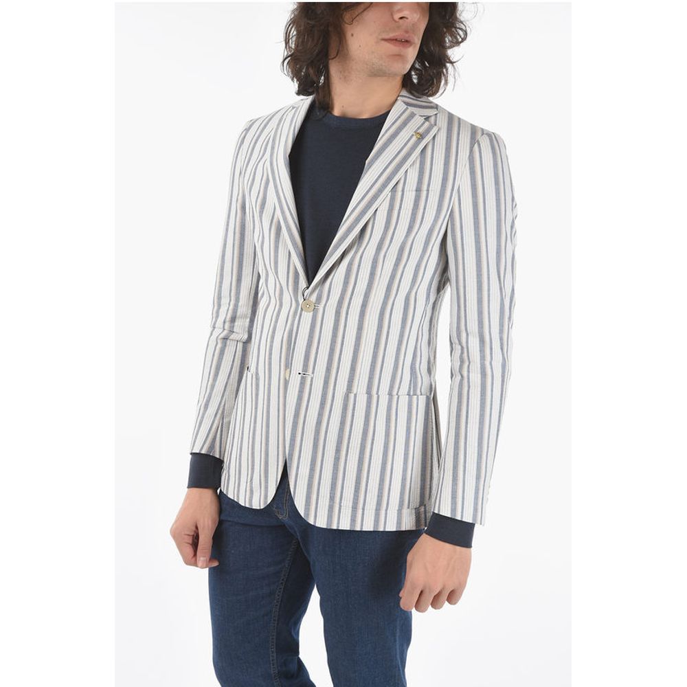 Corneliani CC COLLECTION pencil striped side vents notch lapel REFINED