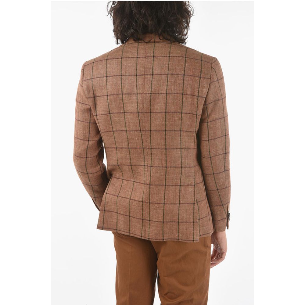 Corneliani CC COLLECTION windowpane check virgin wool and flax RIGHT si - Image 2