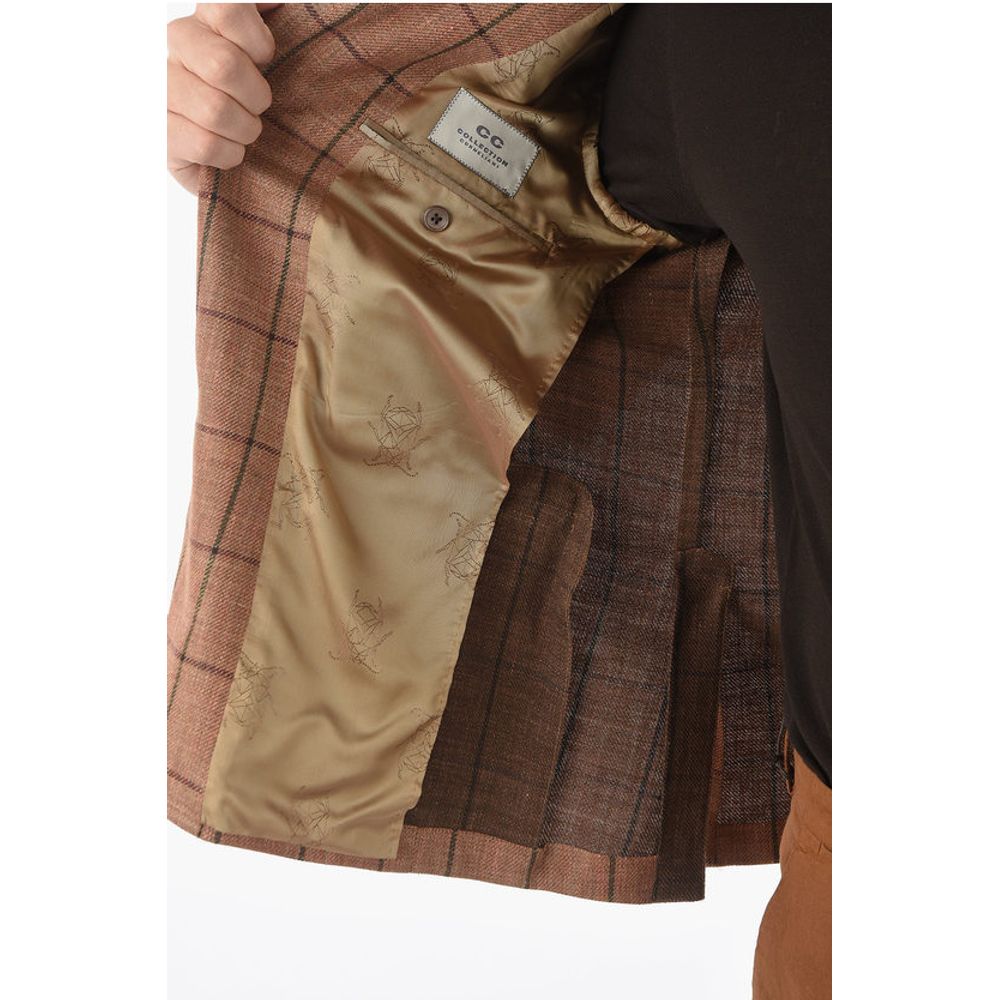 Corneliani CC COLLECTION windowpane check virgin wool and flax RIGHT si - Image 5