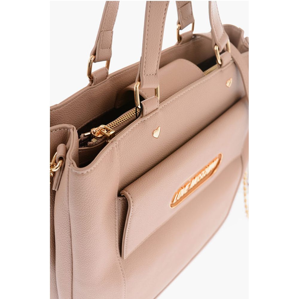 Moschino LOVE Faux Leather Rectangular Bag with Maxi Patch Pocket - Image 3