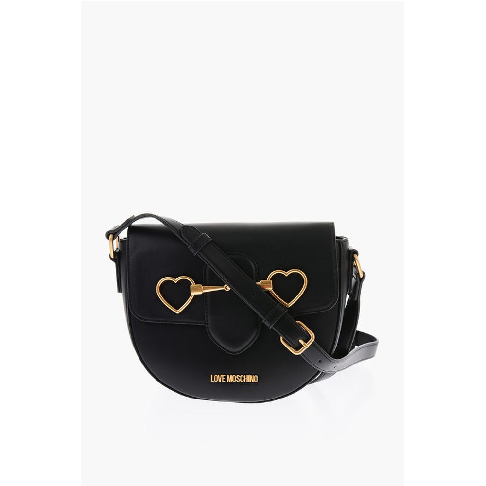 Moschino LOVE Faux Leather Shoulder Bag with Maxi Clamp