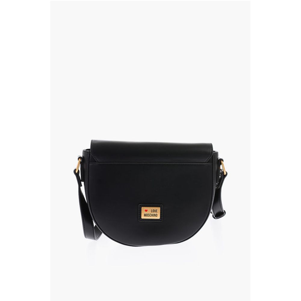 Moschino LOVE Faux Leather Shoulder Bag with Maxi Clamp - Image 2