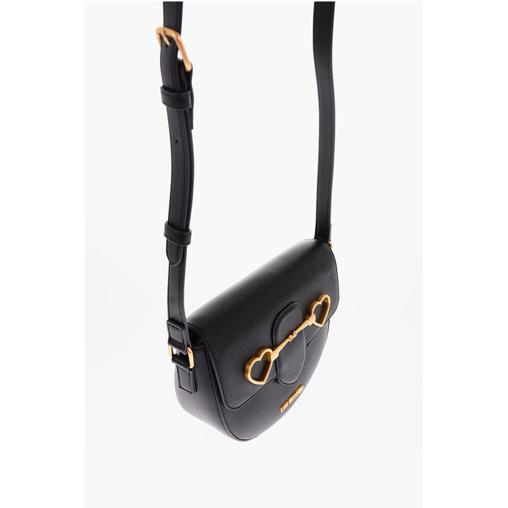 Moschino LOVE Faux Leather Shoulder Bag with Maxi Clamp - Image 3
