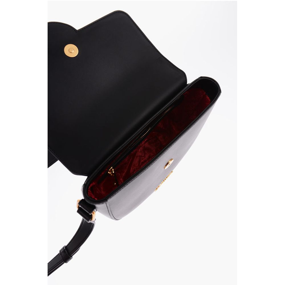 Moschino LOVE Faux Leather Shoulder Bag with Maxi Clamp - Image 4