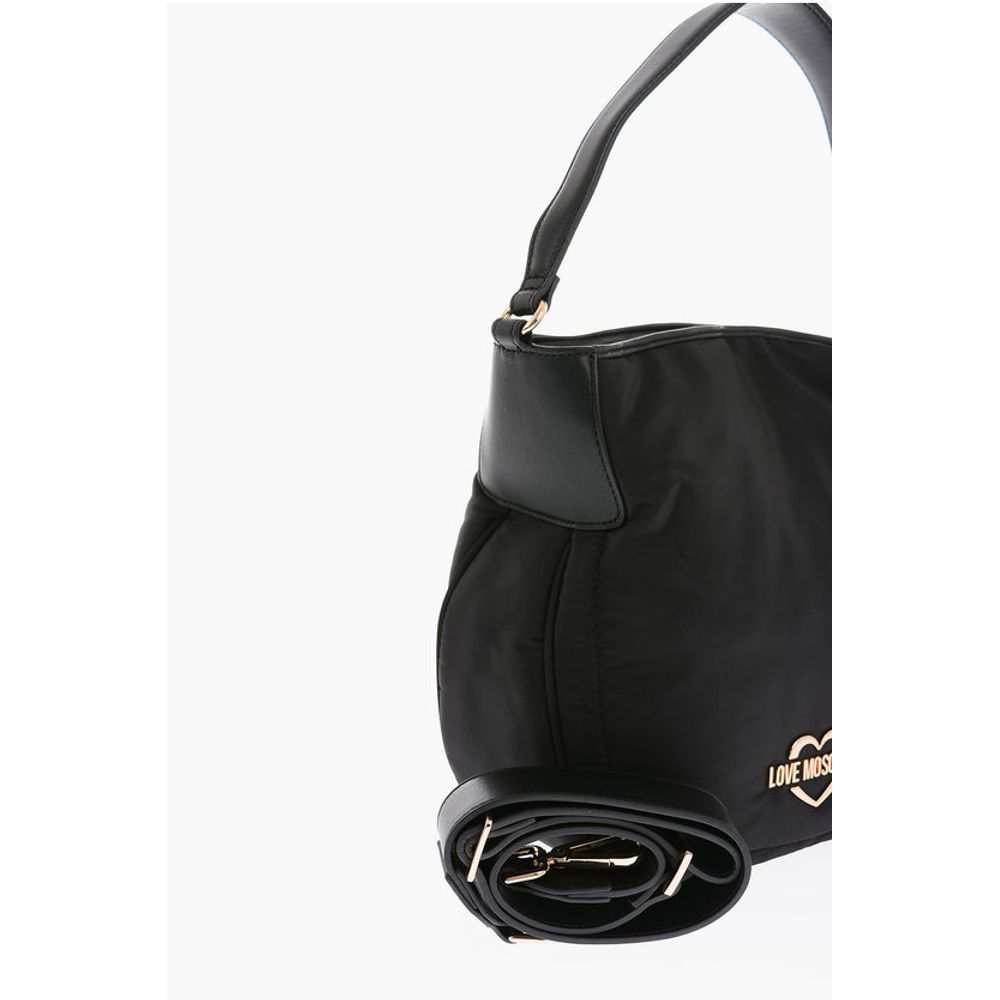 Moschino LOVE golden logo solid color nylon bag - Image 3