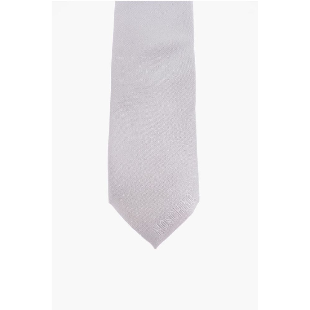 Moschino Solid Color Silk Tie - Image 2