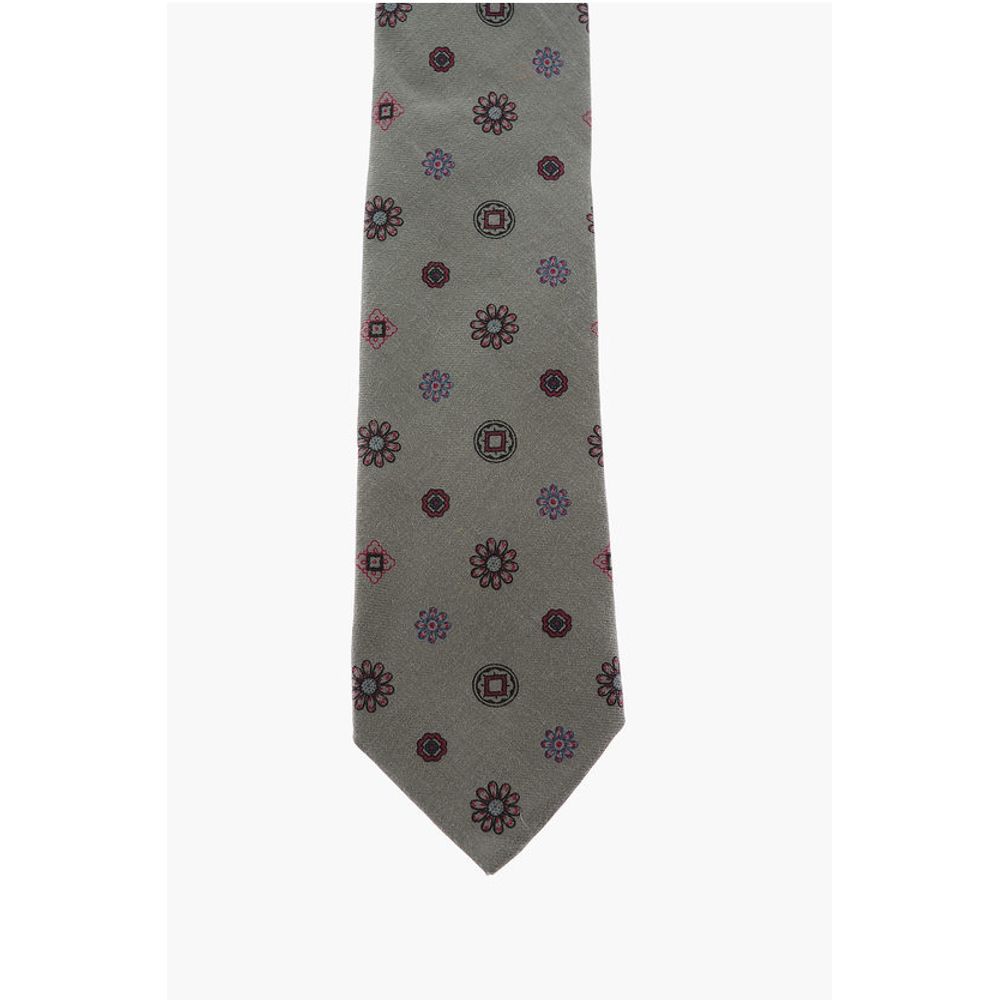 Corneliani CC COLLECTION Floral Patterned Silk Tie - Image 2
