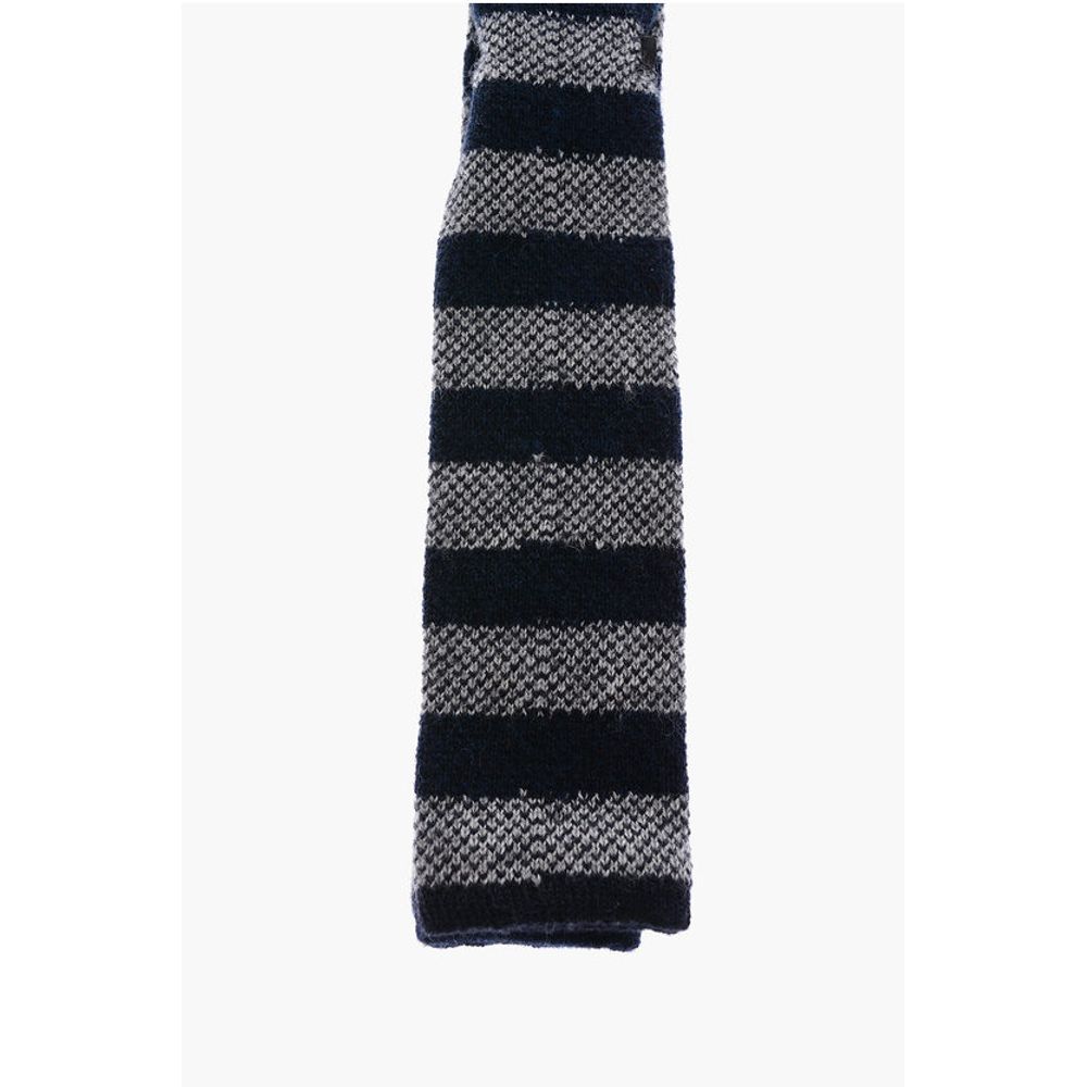 Corneliani Knitted Cashmere Blend Tie with Awning Stripes - Image 2
