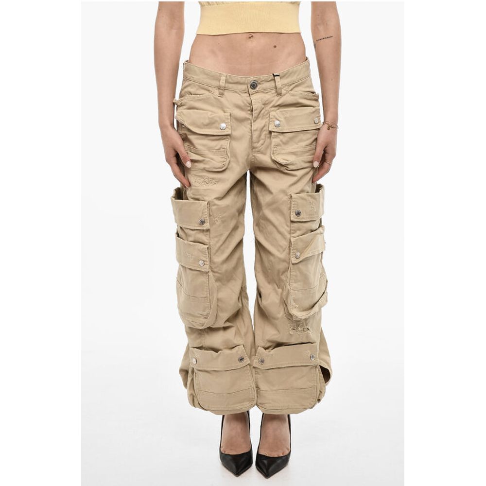 Dsquared² Distressed Cargo Pants with Logo Buttons