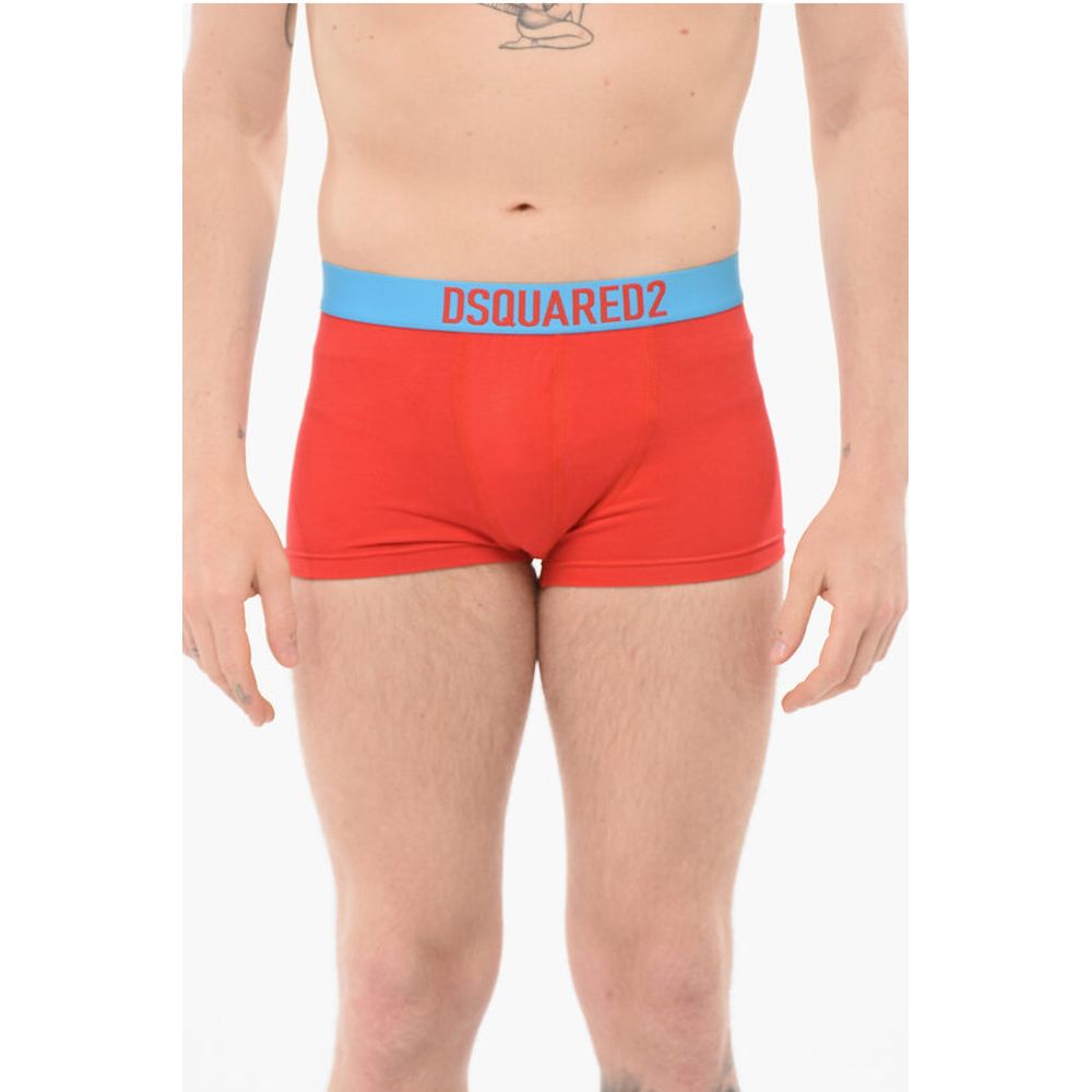 Dsquared² Cotton Boxer With Logoed Contrasting Waistband