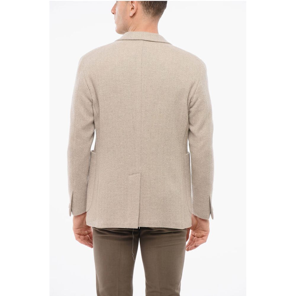 Corneliani Woven Wool RESET Blazer with Herringbone Motif - Image 2