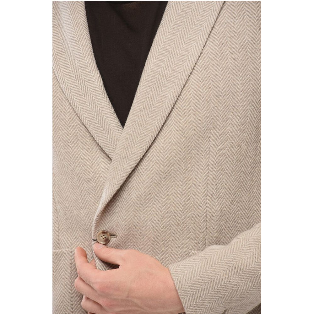 Corneliani Woven Wool RESET Blazer with Herringbone Motif - Image 3