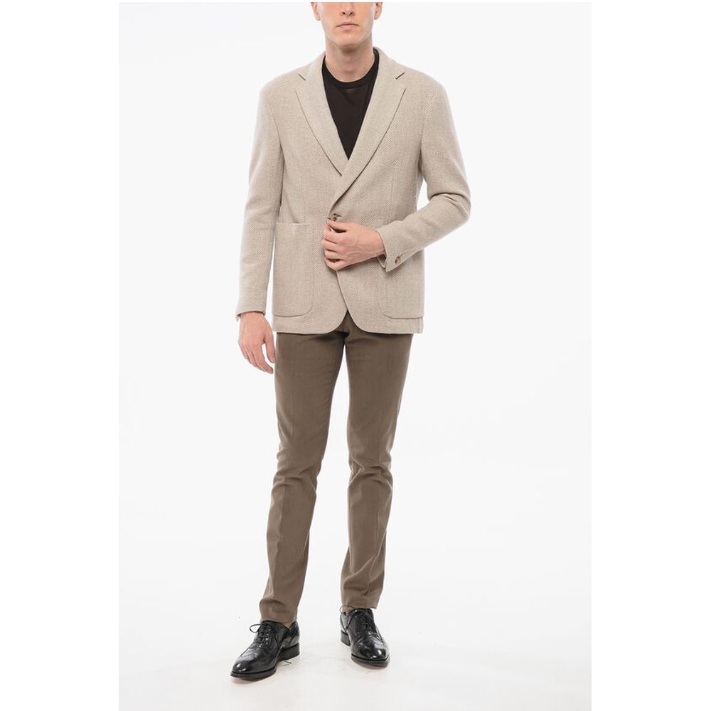 Corneliani Woven Wool RESET Blazer with Herringbone Motif - Image 4