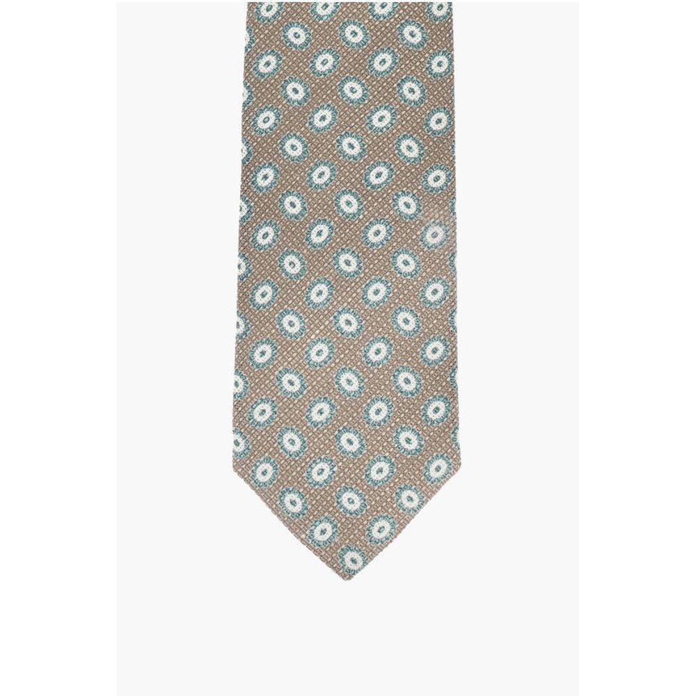 Corneliani printed silk and flax tie - Image 2