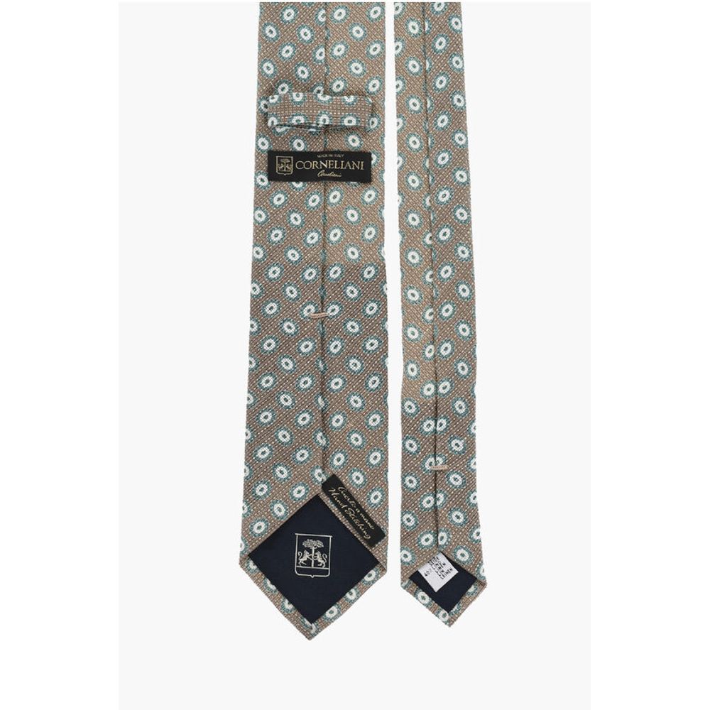 Corneliani printed silk and flax tie - Image 3