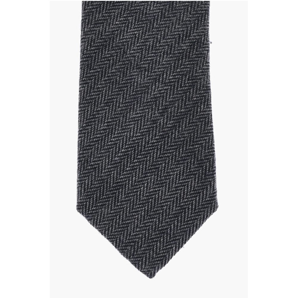 Corneliani plain herringbone two-tone tie - Image 2