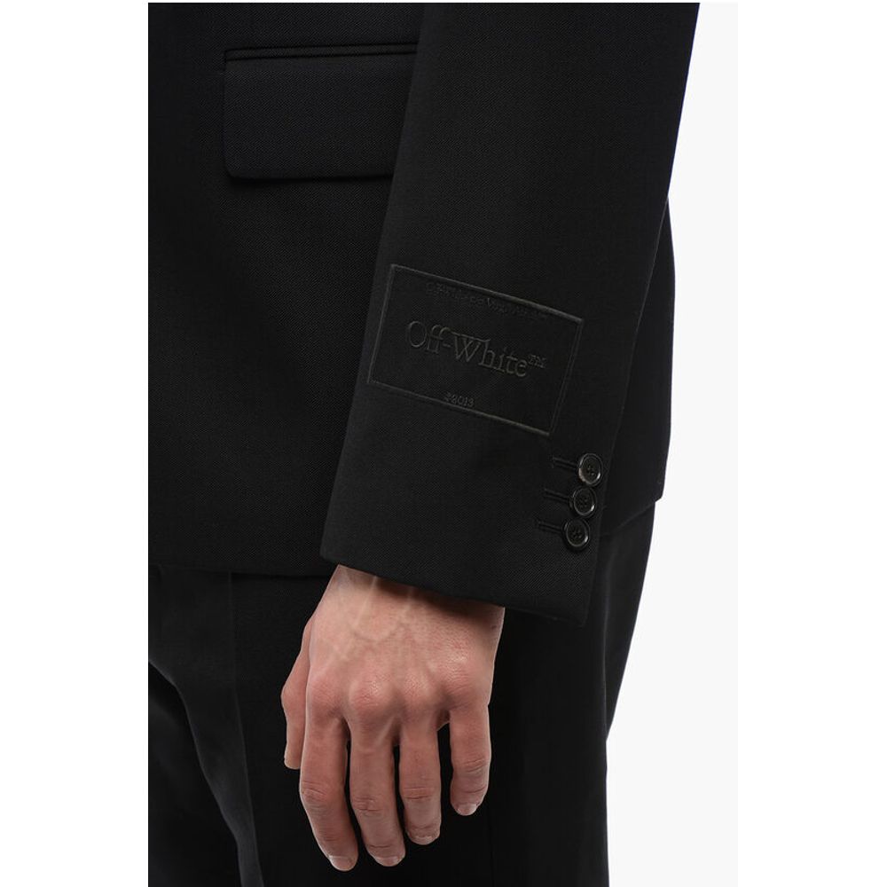 Off-White FOR EVER Single-breasted STRAP Blazer with Flap Pockets - Image 3