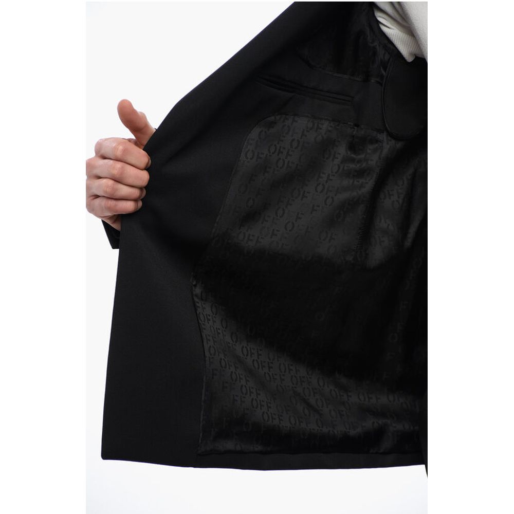 Off-White FOR EVER Single-breasted STRAP Blazer with Flap Pockets - Image 6