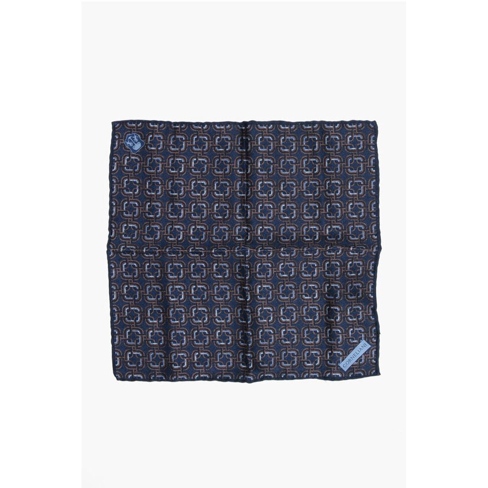 Corneliani Geometric Patterned Silk Pocket Square