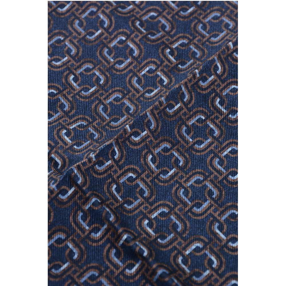 Corneliani Geometric Patterned Silk Pocket Square - Image 2