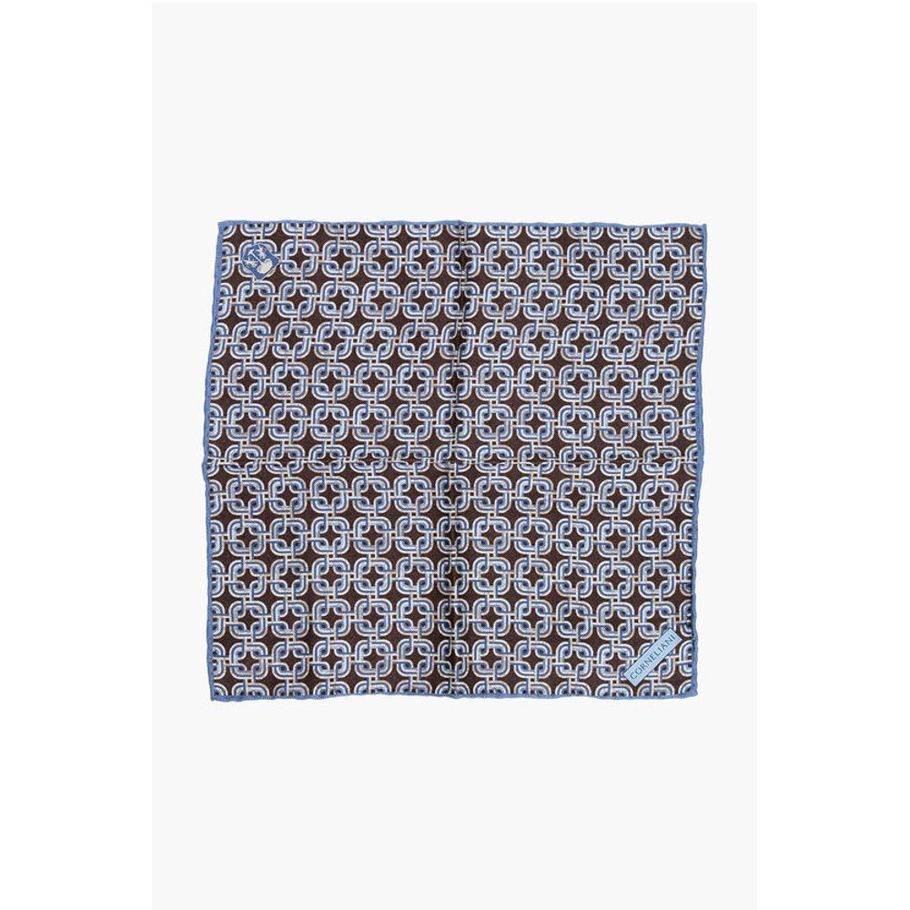 Corneliani Geometric Patterned Silk Pocket Square